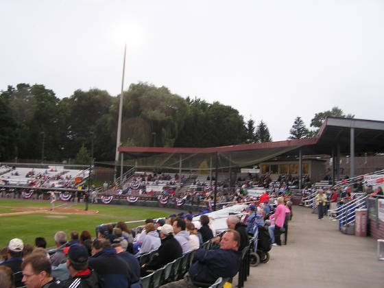 The 3rd base stands at Falcon Park, Auburn NY